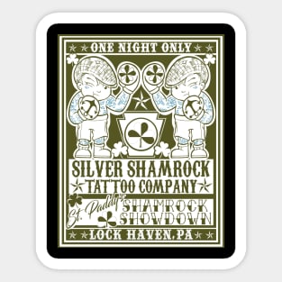 Silver Shamrock Tattoo Company Shamrock Showdown Flyer Sticker